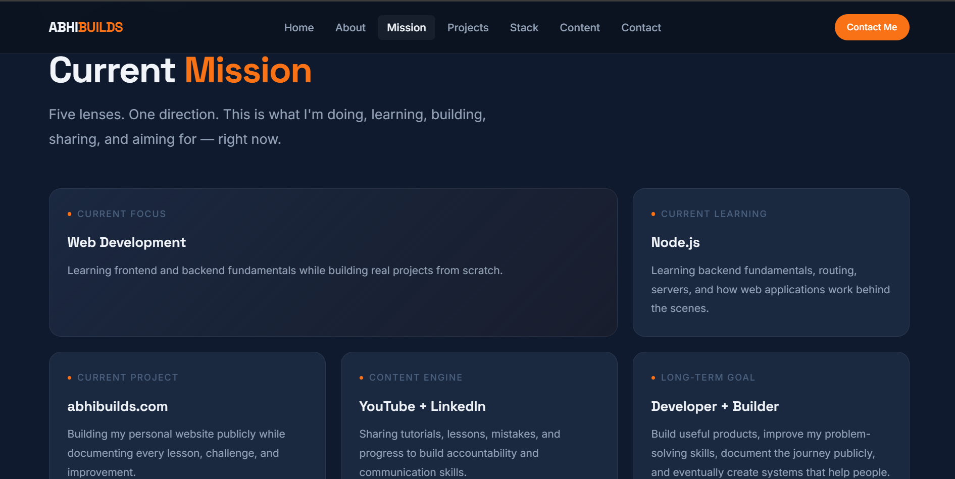Screenshot of Portfolio Website